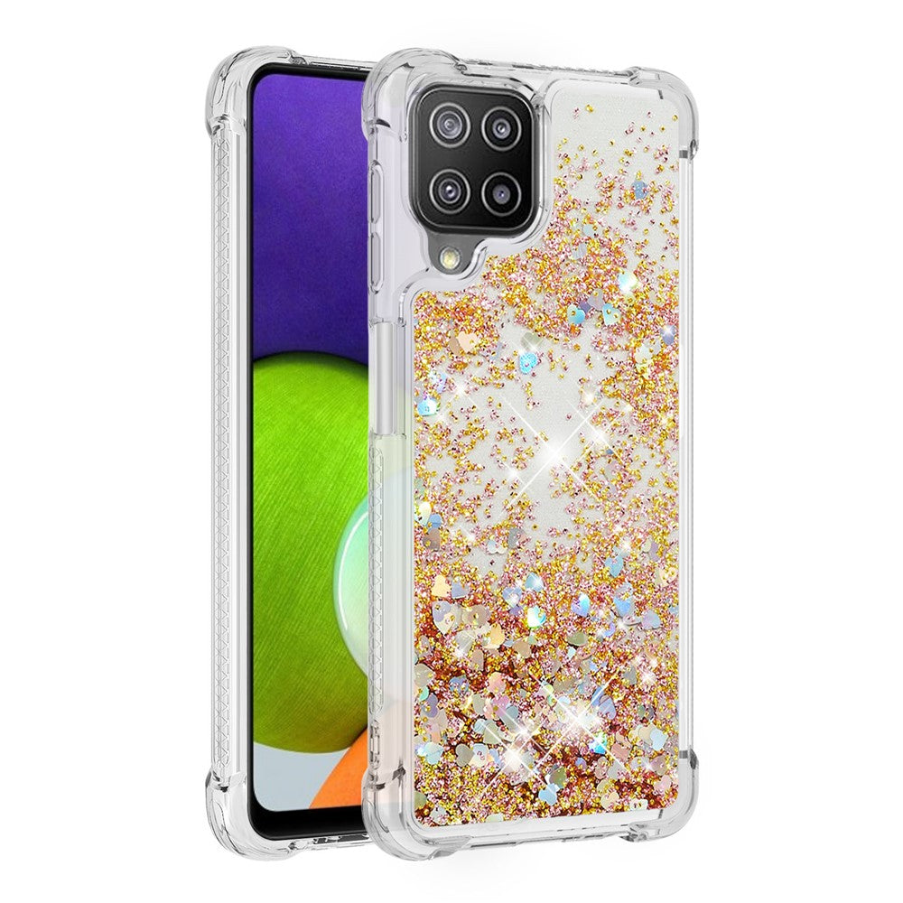 Galaxy A22 4G Glitzer-Hülle – Stoßfest & mit Treibsand