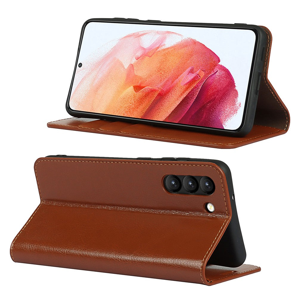 Galaxy S21 FE Echtleder-Hülle mit Kartenfach