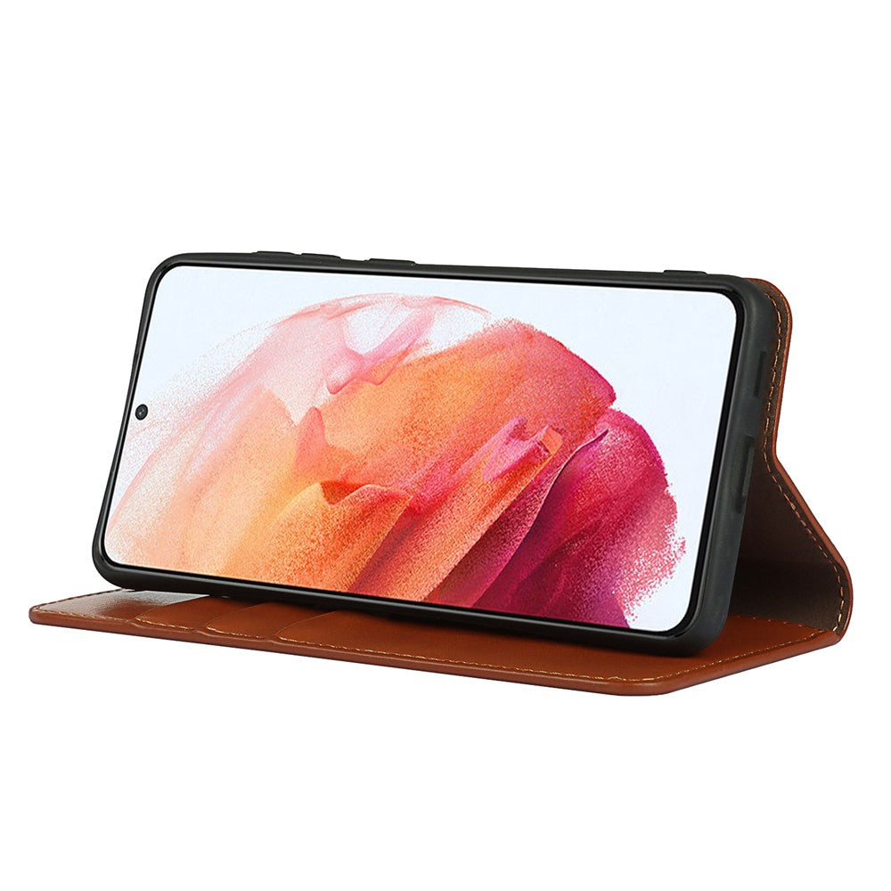 Galaxy S21 FE Echtleder-Hülle mit Kartenfach