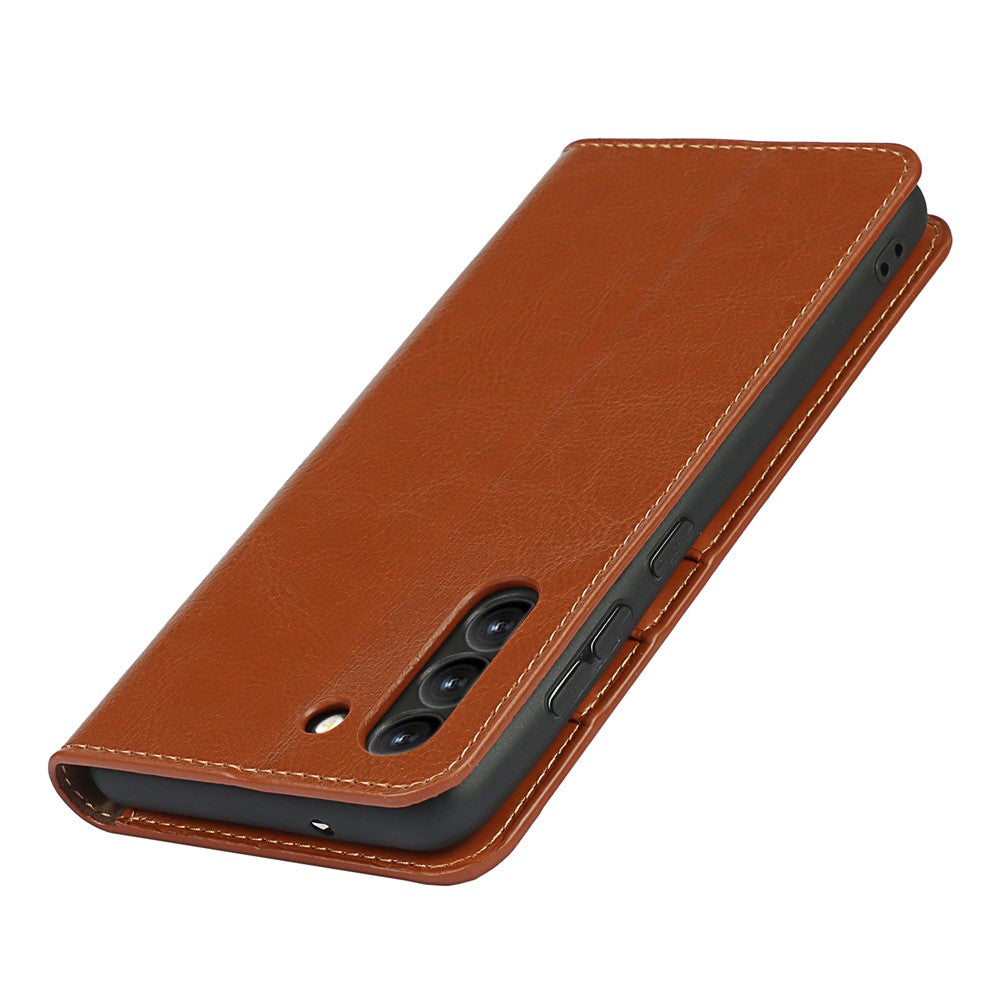Galaxy S21 FE Echtleder-Hülle mit Kartenfach