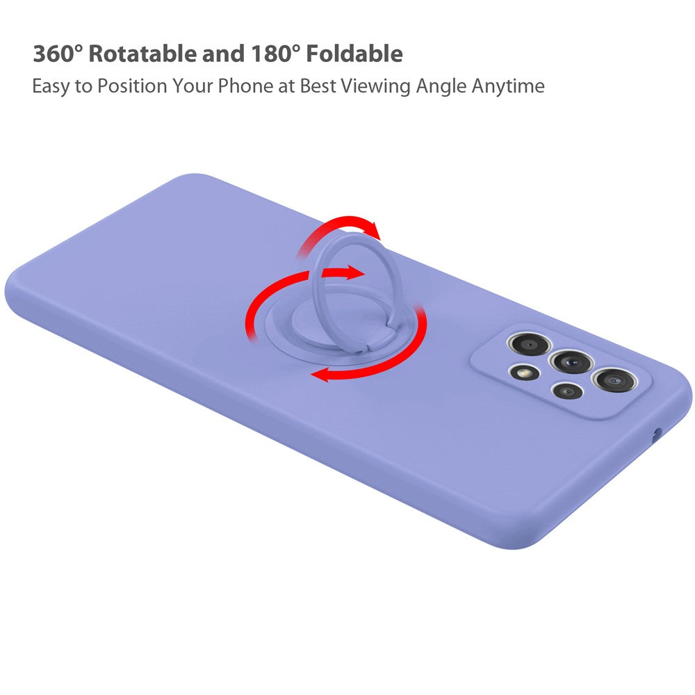 Galaxy A52 4G/5G / A52s 5G Silikonhülle – Leicht & Mit Schwenkring-Ständer