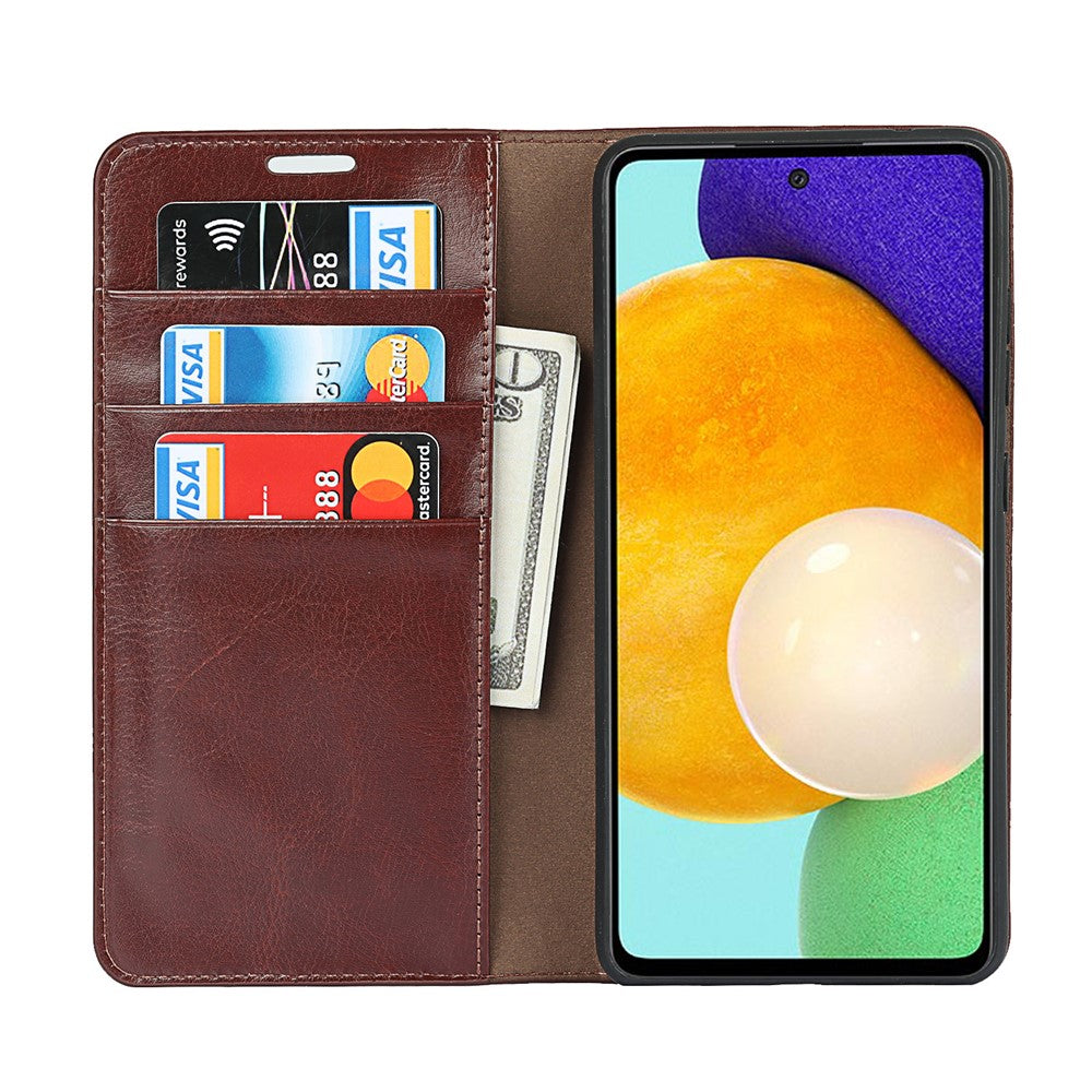 Galaxy A52 4G/5G / A52s 5G Echtleder-Hülle mit Kartenfach