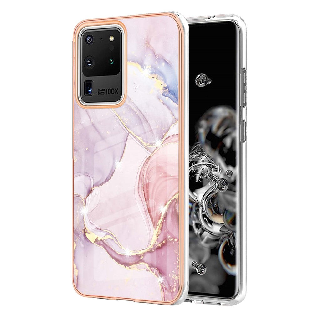 Galaxy S20 Ultra Schutzhülle – Mit Marmormuster 2,0 mm Galvanik-Rückseite