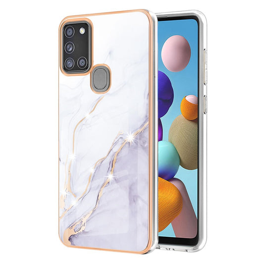 Galaxy A21s Weiche Schutzhülle mit Marmor-Design & veredeltem Rahmen