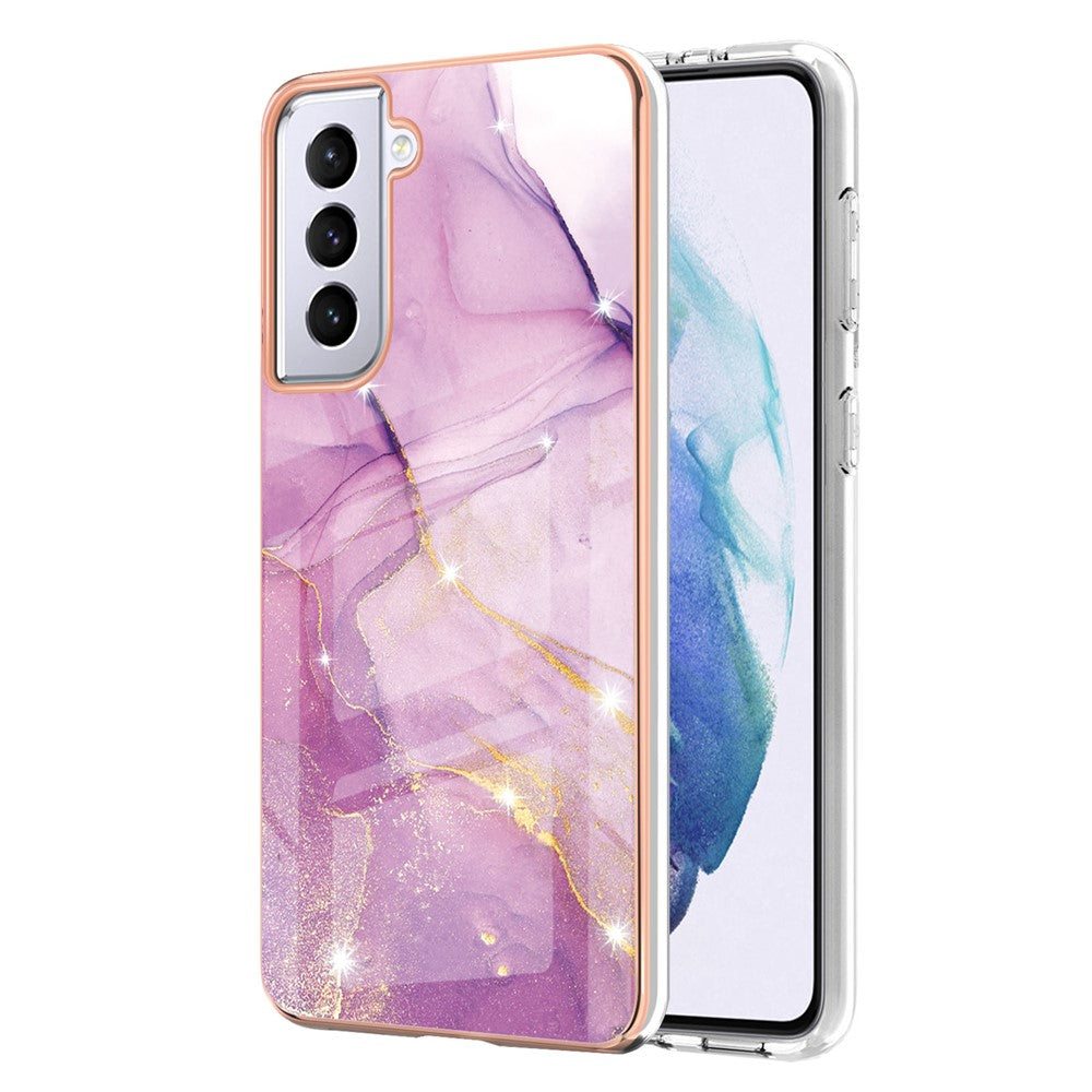 Galaxy S21 5G/4G Schutzhülle – Mit Marmormuster 2,0 mm Galvanik-Rückseite
