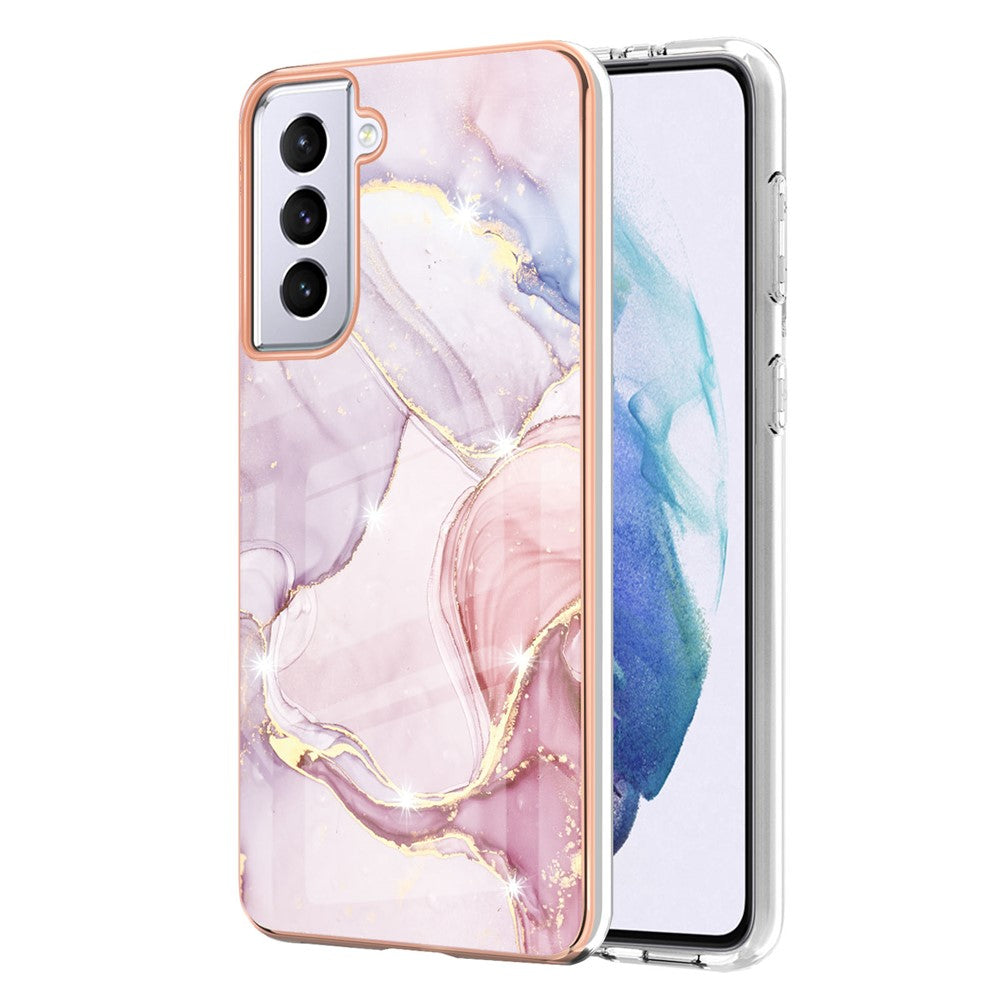 Galaxy S21 5G/4G Schutzhülle – Mit Marmormuster 2,0 mm Galvanik-Rückseite