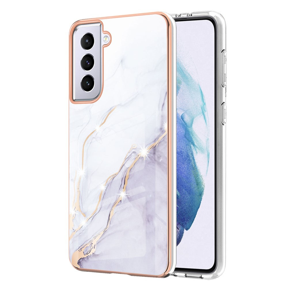 Galaxy S21 5G/4G Schutzhülle – Mit Marmormuster 2,0 mm Galvanik-Rückseite