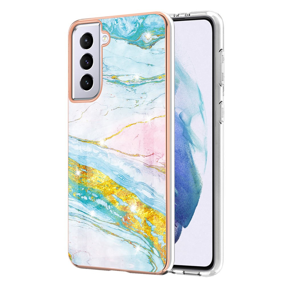 Galaxy S21 5G/4G Schutzhülle – Mit Marmormuster 2,0 mm Galvanik-Rückseite