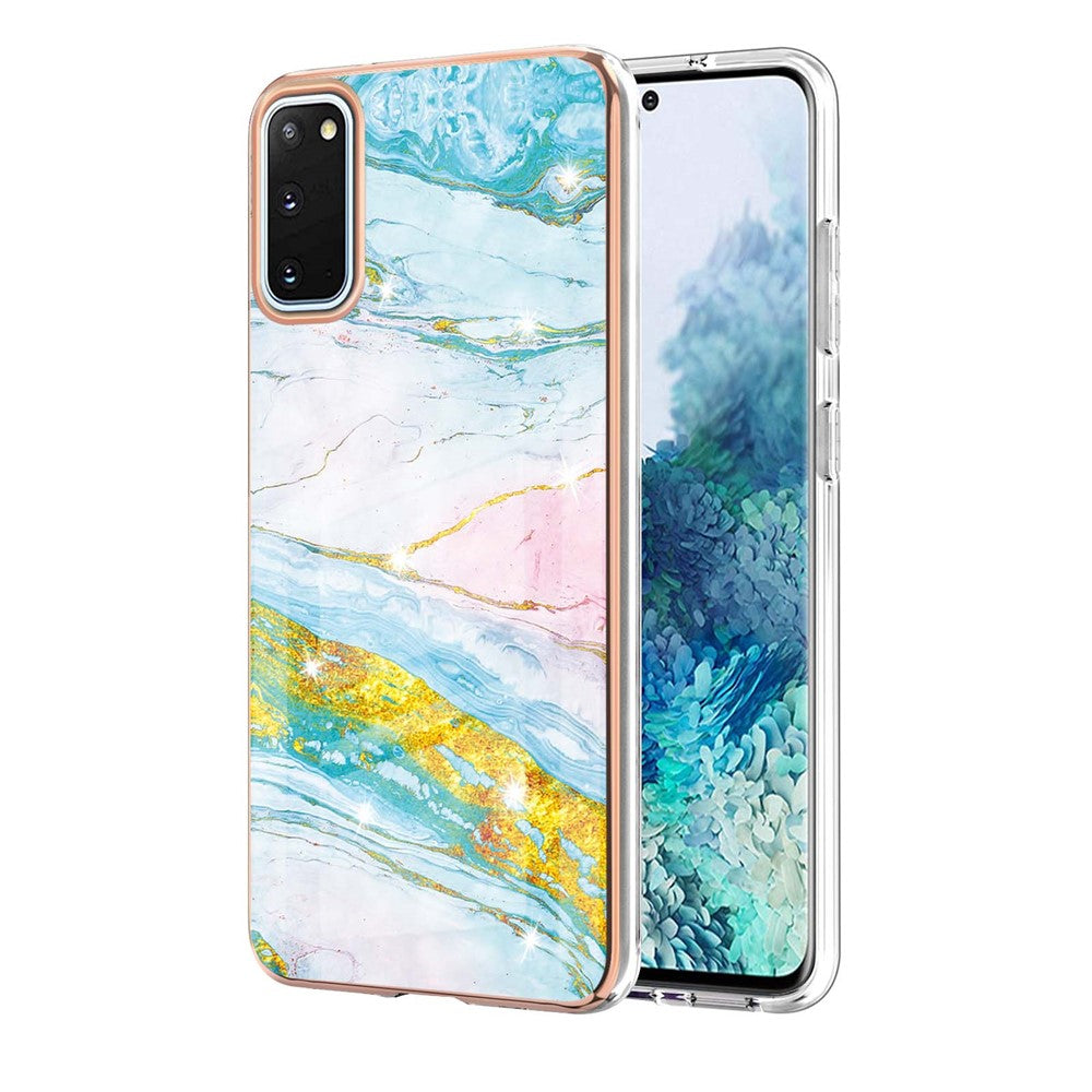 Galaxy S20 4G/5G Schutzhülle – Mit Marmormuster 2,0 mm Galvanik-Rückseite