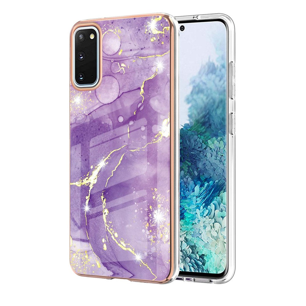 Galaxy S20 4G/5G Schutzhülle – Mit Marmormuster 2,0 mm Galvanik-Rückseite