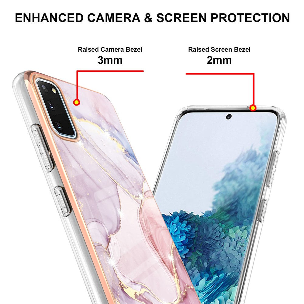 Galaxy S20 4G/5G Schutzhülle – Mit Marmormuster 2,0 mm Galvanik-Rückseite