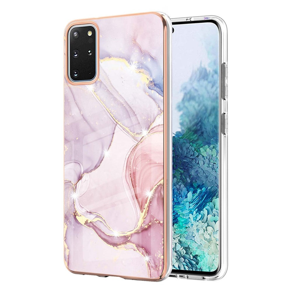 Galaxy S20 Plus 4G/5G Schutzhülle – Mit Marmormuster 2,0 mm Galvanik-Rückseite