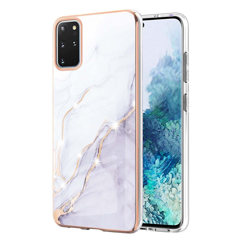 Galaxy S20 Plus 4G/5G Schutzhülle – Mit Marmormuster 2,0 mm Galvanik-Rückseite