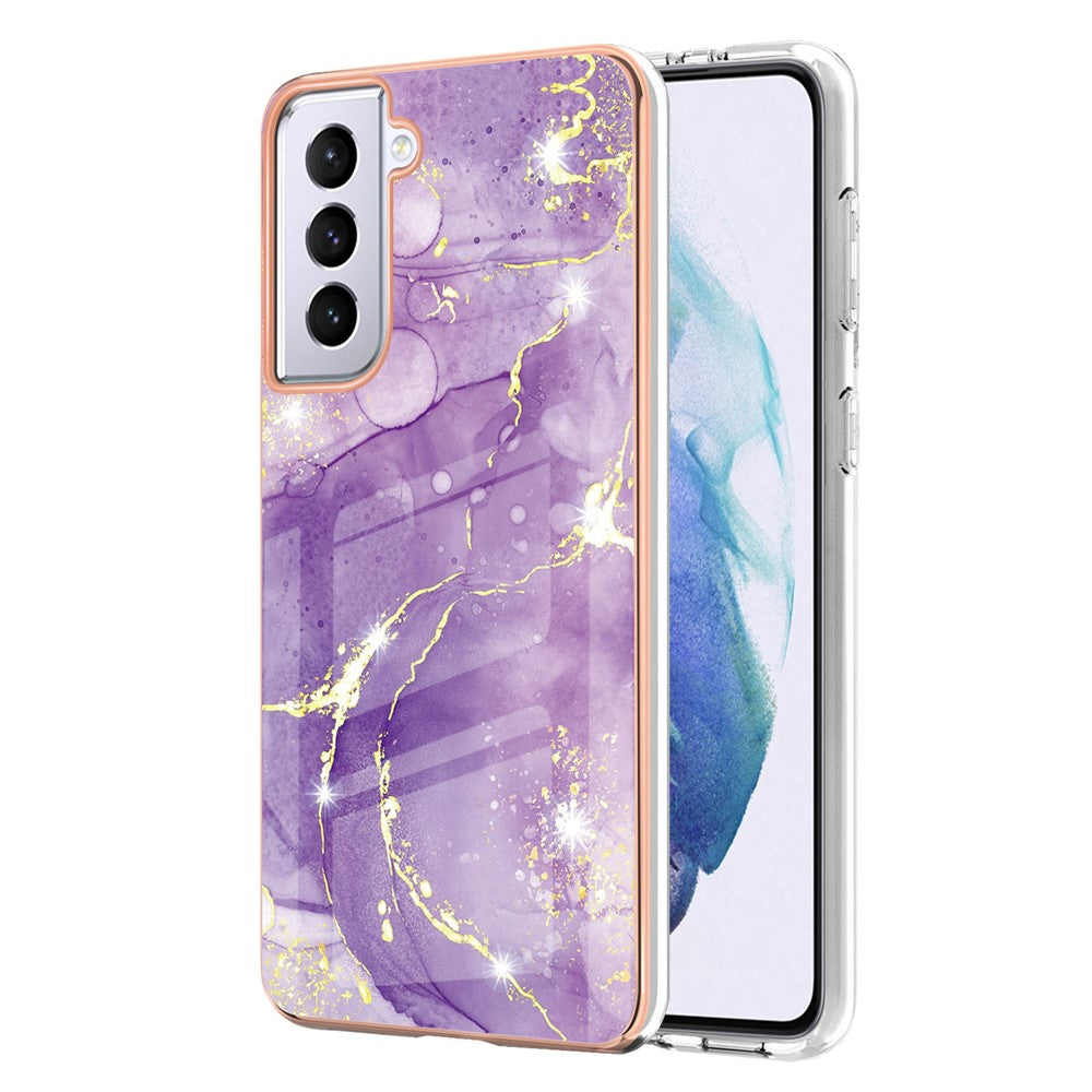 Galaxy S21 Plus 5G Schutzhülle – Mit Marmormuster 2,0 mm Galvanik-Rückseite