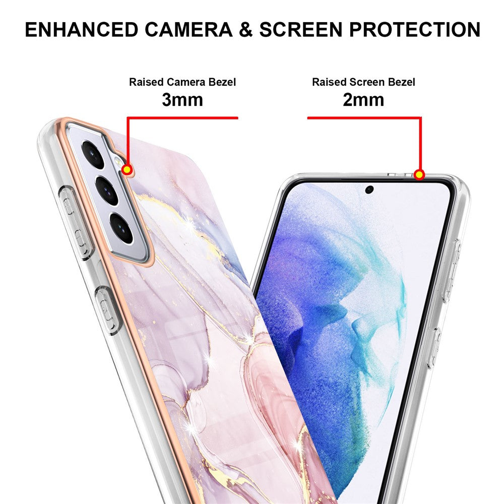 Galaxy S21 Plus 5G Schutzhülle – Mit Marmormuster 2,0 mm Galvanik-Rückseite