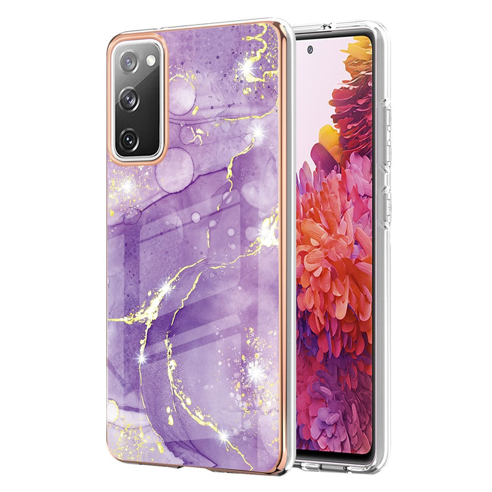 Galaxy S20 FE 4G/5G / S20 Lite / S20 FE 2022 Schutzhülle – Mit Marmormuster 2,0 mm Galvanik-Rückseite