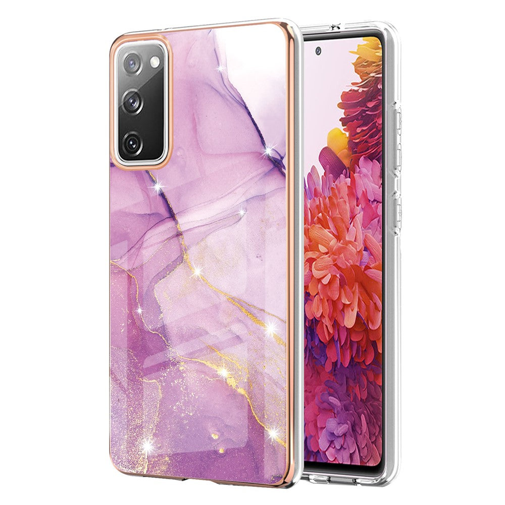 Galaxy S20 FE 4G/5G / S20 Lite / S20 FE 2022 Schutzhülle – Mit Marmormuster 2,0 mm Galvanik-Rückseite