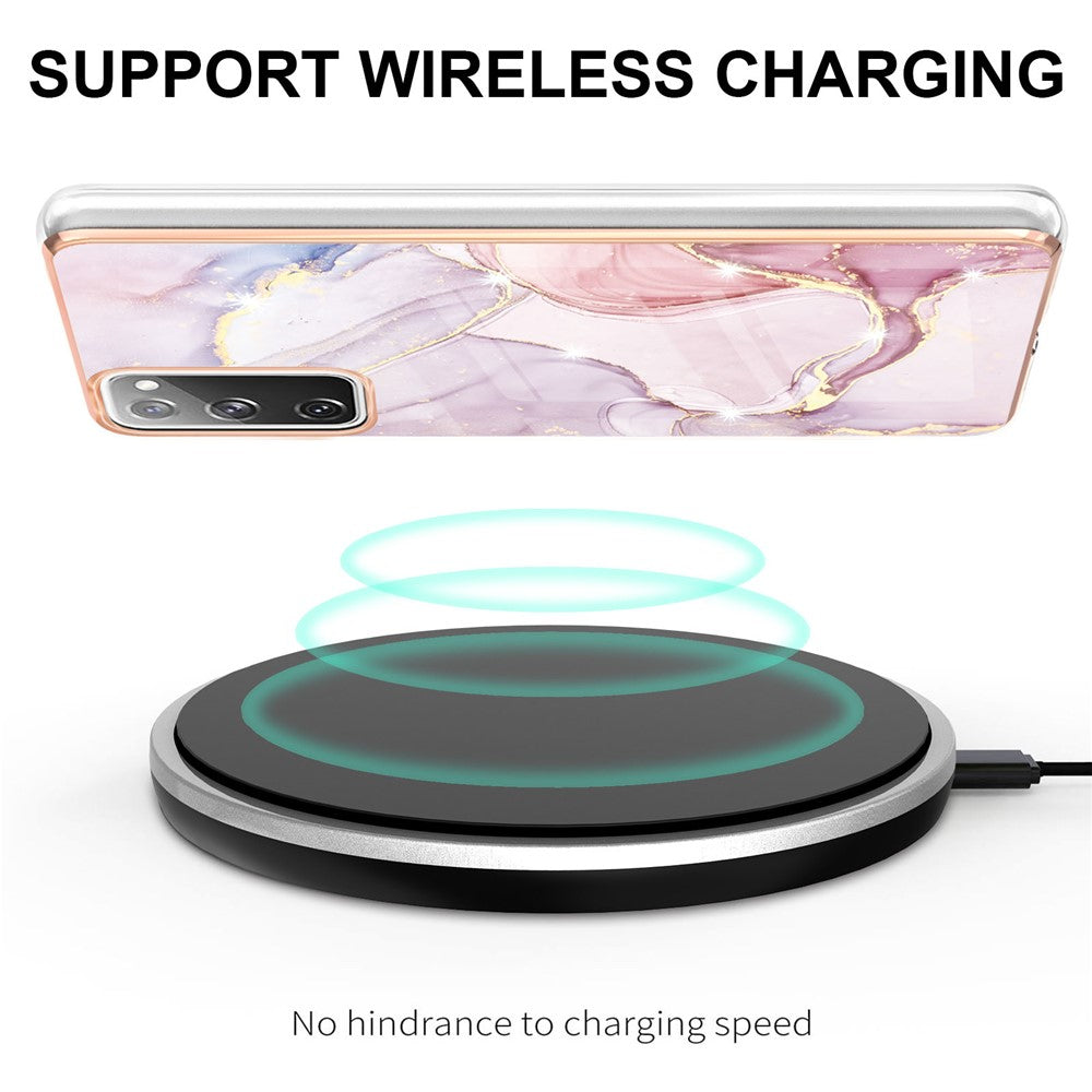 Galaxy S20 FE 4G/5G / S20 Lite / S20 FE 2022 Schutzhülle – Mit Marmormuster 2,0 mm Galvanik-Rückseite