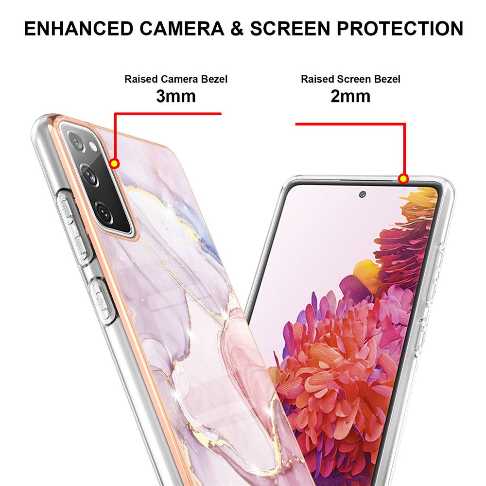 Galaxy S20 FE 4G/5G / S20 Lite / S20 FE 2022 Schutzhülle – Mit Marmormuster 2,0 mm Galvanik-Rückseite