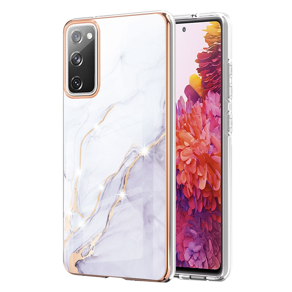Galaxy S20 FE 4G/5G / S20 Lite / S20 FE 2022 Schutzhülle – Mit Marmormuster 2,0 mm Galvanik-Rückseite