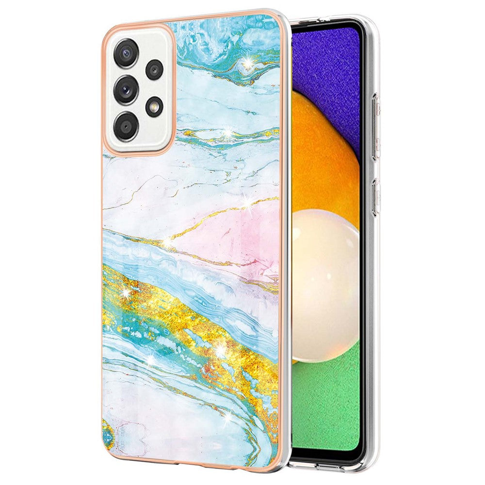 Galaxy A52 5G/4G / A52s 5G Schutzhülle – Mit Marmormuster 2,0 mm Galvanik-Rückseite
