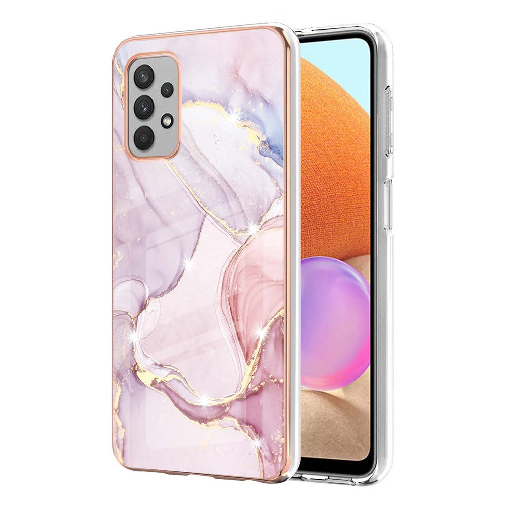 Galaxy A32 4G Schutzhülle – Mit Marmormuster 2,0 mm Galvanik-Rückseite