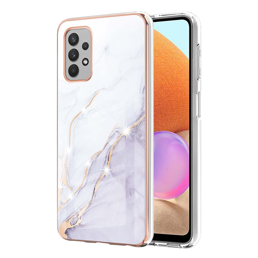 Galaxy A32 4G Schutzhülle – Mit Marmormuster 2,0 mm Galvanik-Rückseite