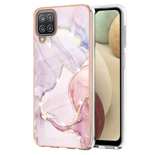 Galaxy A12 Schutzhülle – Mit Marmormuster 2,0 mm Galvanik-Rückseite