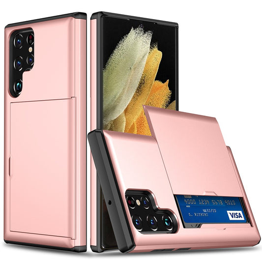 Galaxy S22 Ultra 5G Schiebekartensteckplatz-Hülle – Mit Kratzfestem Design
