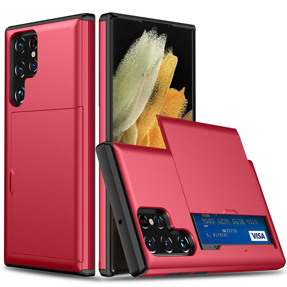 Galaxy S22 Ultra 5G Schiebekartensteckplatz-Hülle – Mit Kratzfestem Design