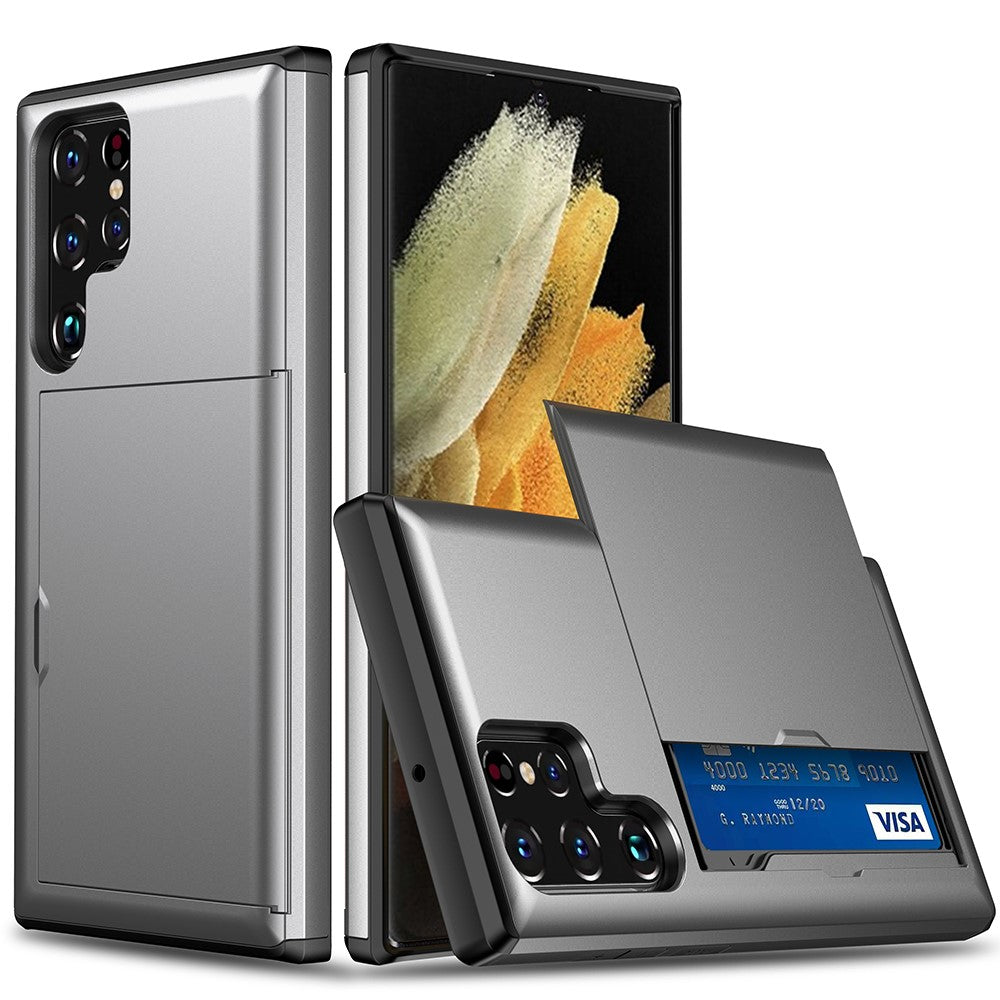Galaxy S22 Ultra 5G Schiebekartensteckplatz-Hülle – Mit Kratzfestem Design