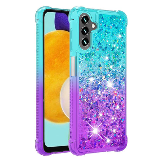 Galaxy A13 5G / A04s 4G Glitter-Hülle – Farbverlauf mit funkelndem Puder