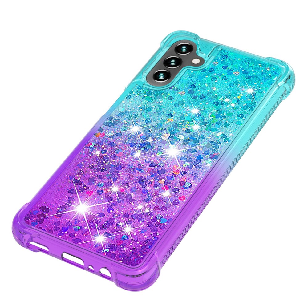 Galaxy A13 5G / A04s 4G Glitter-Hülle – Farbverlauf mit funkelndem Puder
