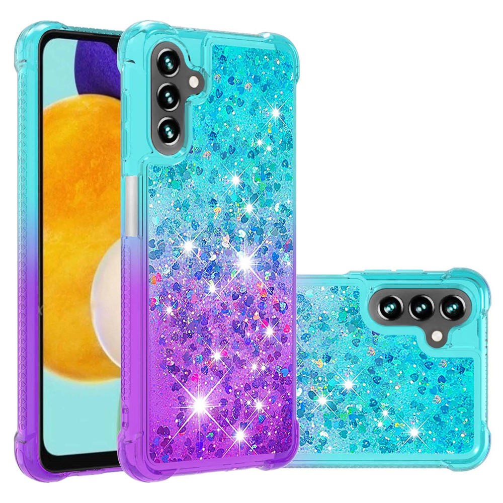 Galaxy A13 5G / A04s 4G Glitter-Hülle – Farbverlauf mit funkelndem Puder