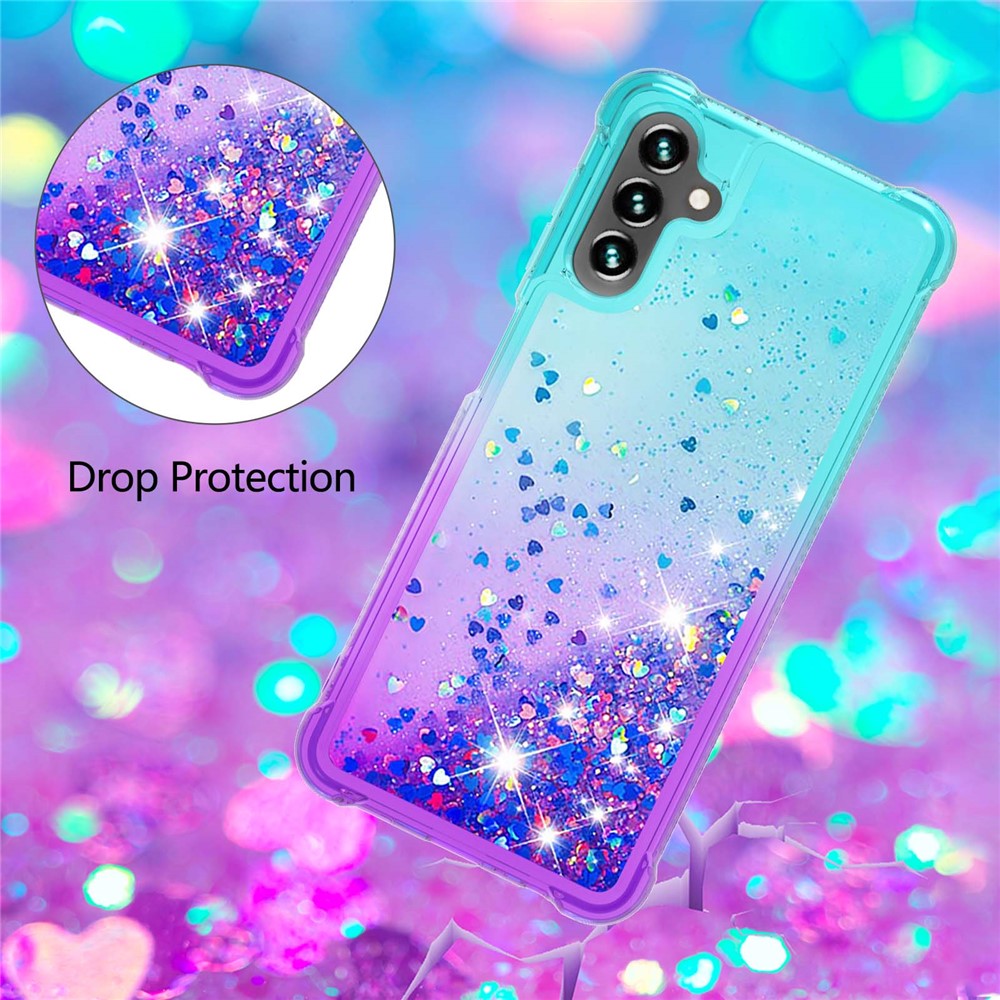 Galaxy A13 5G / A04s 4G Glitter-Hülle – Farbverlauf mit funkelndem Puder