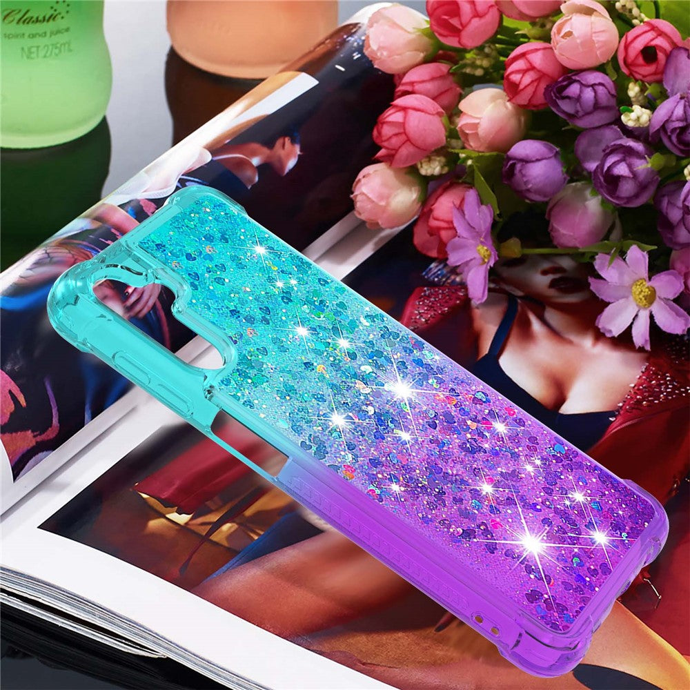 Galaxy A13 5G / A04s 4G Glitter-Hülle – Farbverlauf mit funkelndem Puder