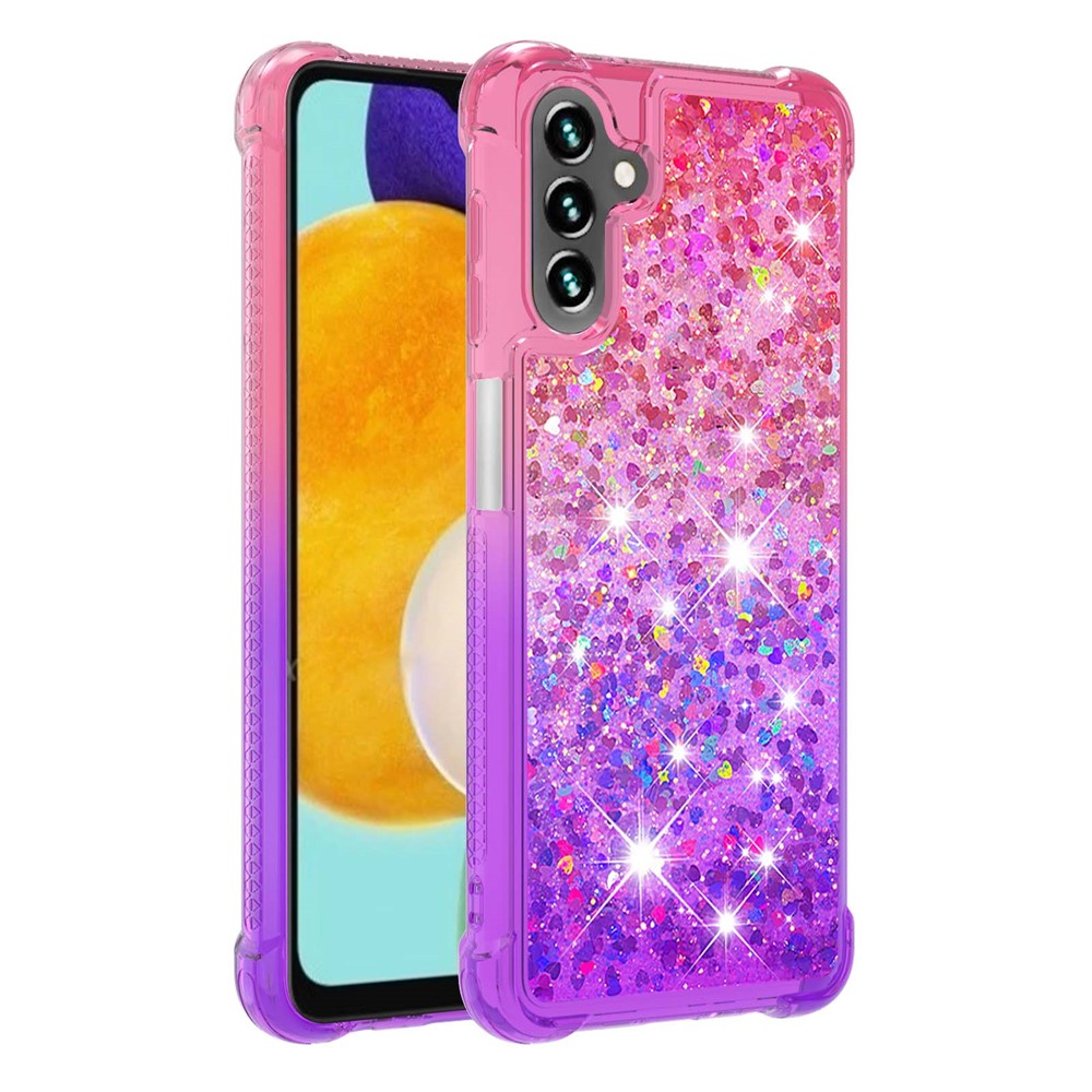 Galaxy A13 5G / A04s 4G Glitter-Hülle – Farbverlauf mit funkelndem Puder