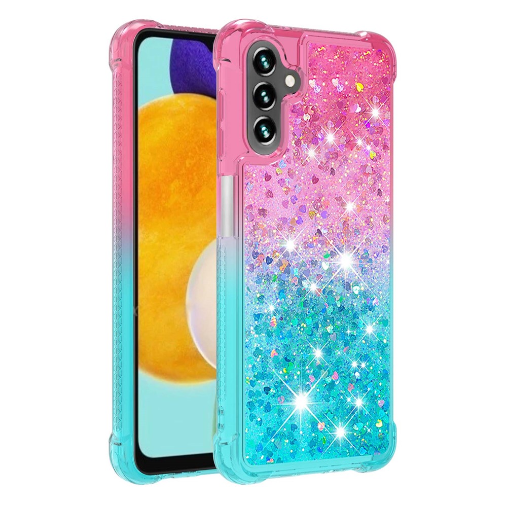 Galaxy A13 5G / A04s 4G Glitter-Hülle – Farbverlauf mit funkelndem Puder