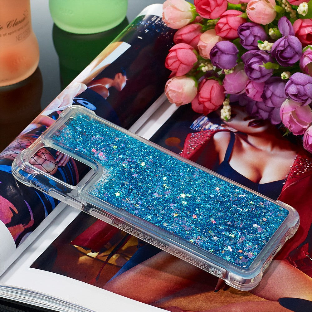 Galaxy S20 Plus 4G/5G Glitzer-Hülle – Stoßfest & mit Treibsand