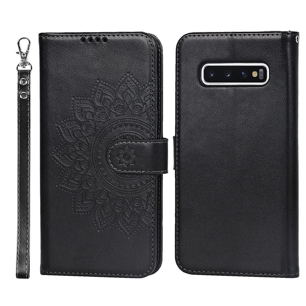 Galaxy S10 4G Wallet-Hülle – Mit Musterdruck, Kartenfächer & Riemen