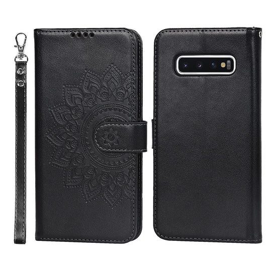 Galaxy S10 4G Wallet-Hülle – Mit Musterdruck, Kartenfächer & Riemen