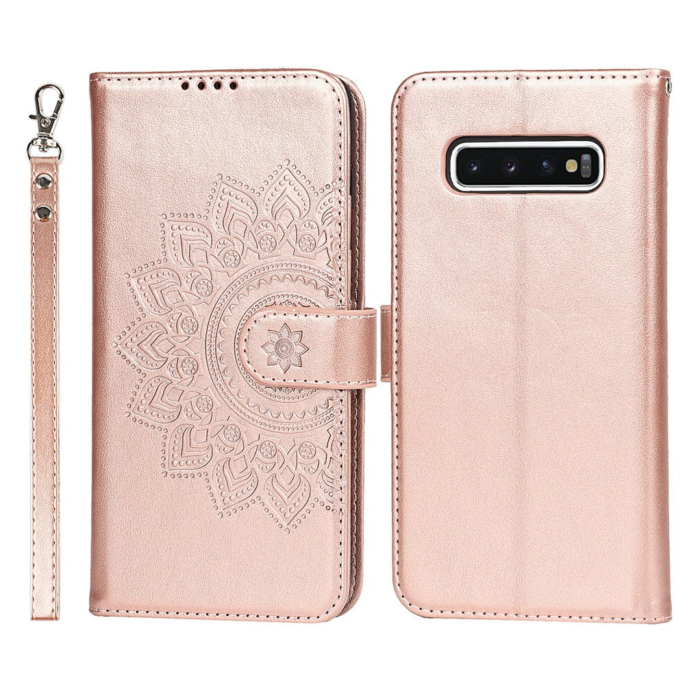 Galaxy S10 4G Wallet-Hülle – Mit Musterdruck, Kartenfächer & Riemen