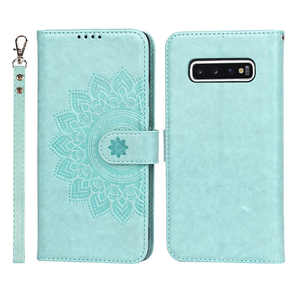 Galaxy S10 4G Wallet-Hülle – Mit Musterdruck, Kartenfächer & Riemen