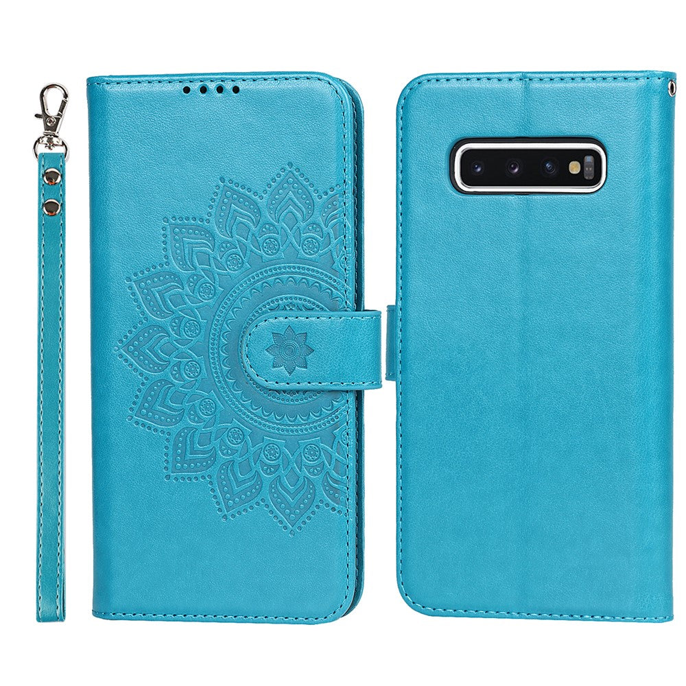Galaxy S10 4G Wallet-Hülle – Mit Musterdruck, Kartenfächer & Riemen