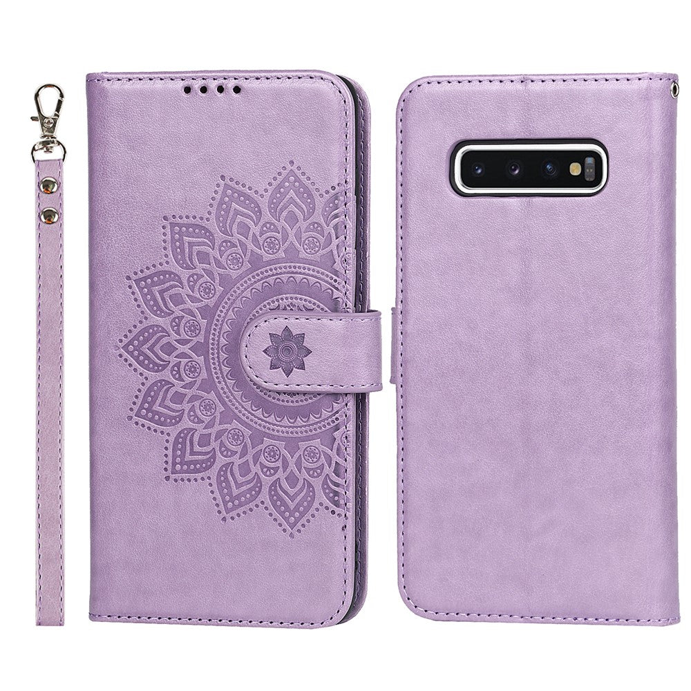Galaxy S10 4G Wallet-Hülle – Mit Musterdruck, Kartenfächer & Riemen