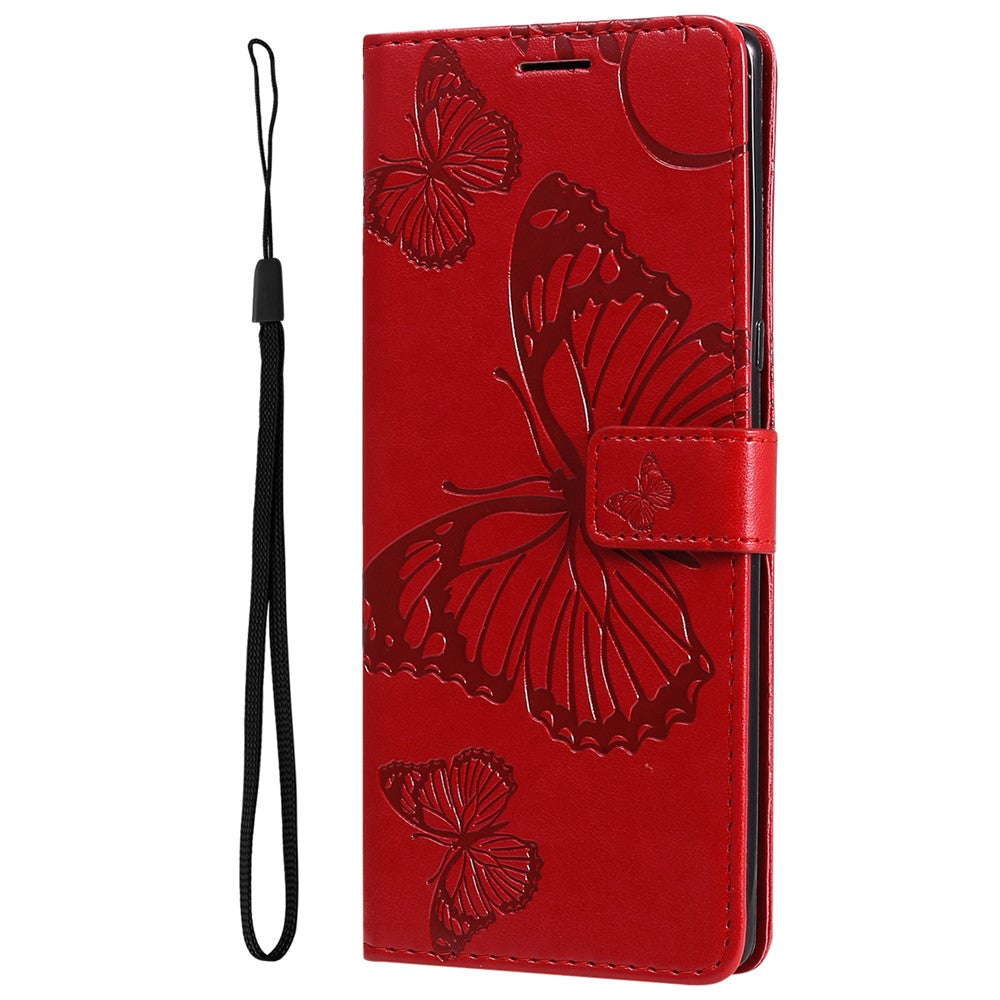 Galaxy A13 5G / A04s 4G Wallet-Hülle – Schmetterling Aufgedruckt & Mit Ständer und Riemen