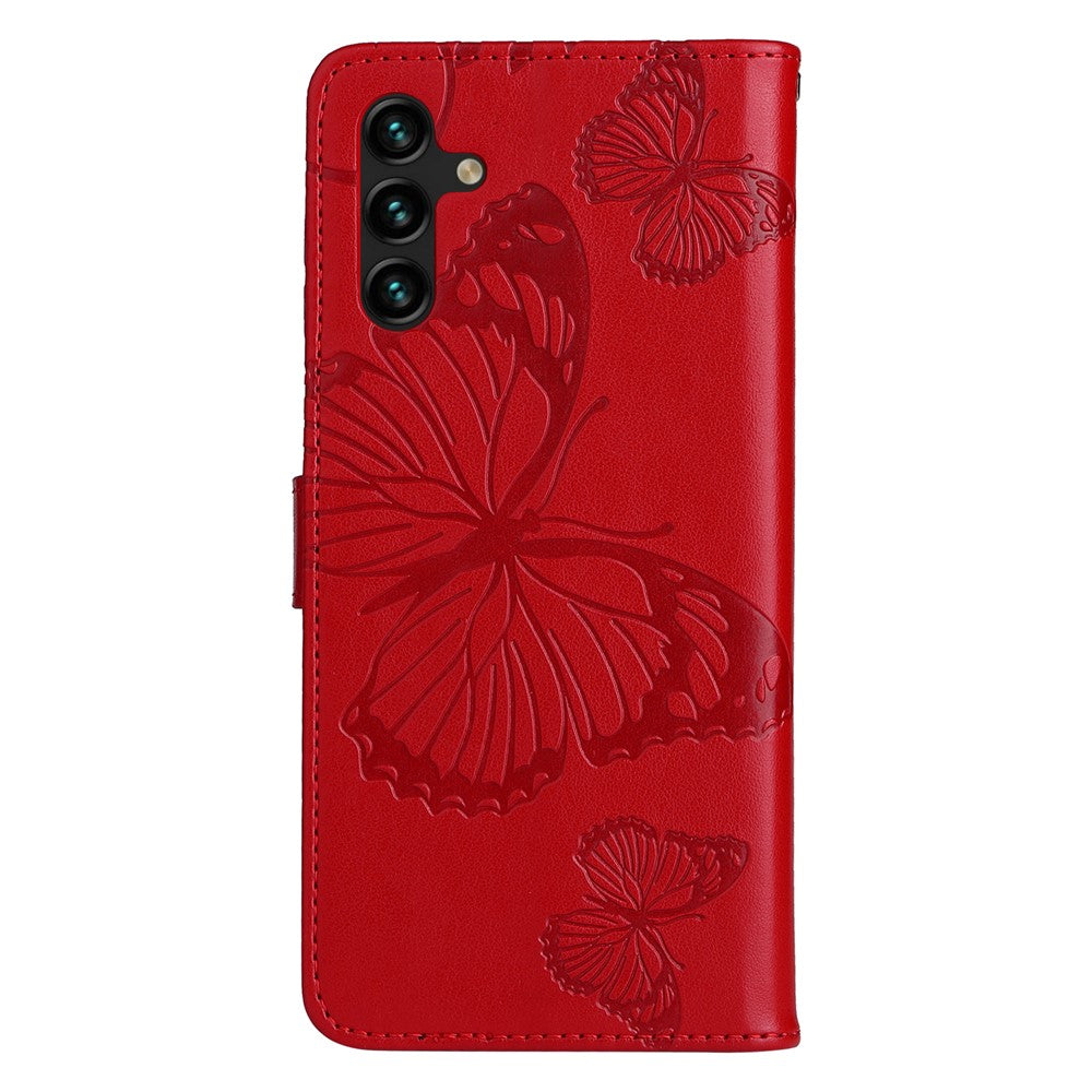 Galaxy A13 5G / A04s 4G Wallet-Hülle – Schmetterling Aufgedruckt & Mit Ständer und Riemen
