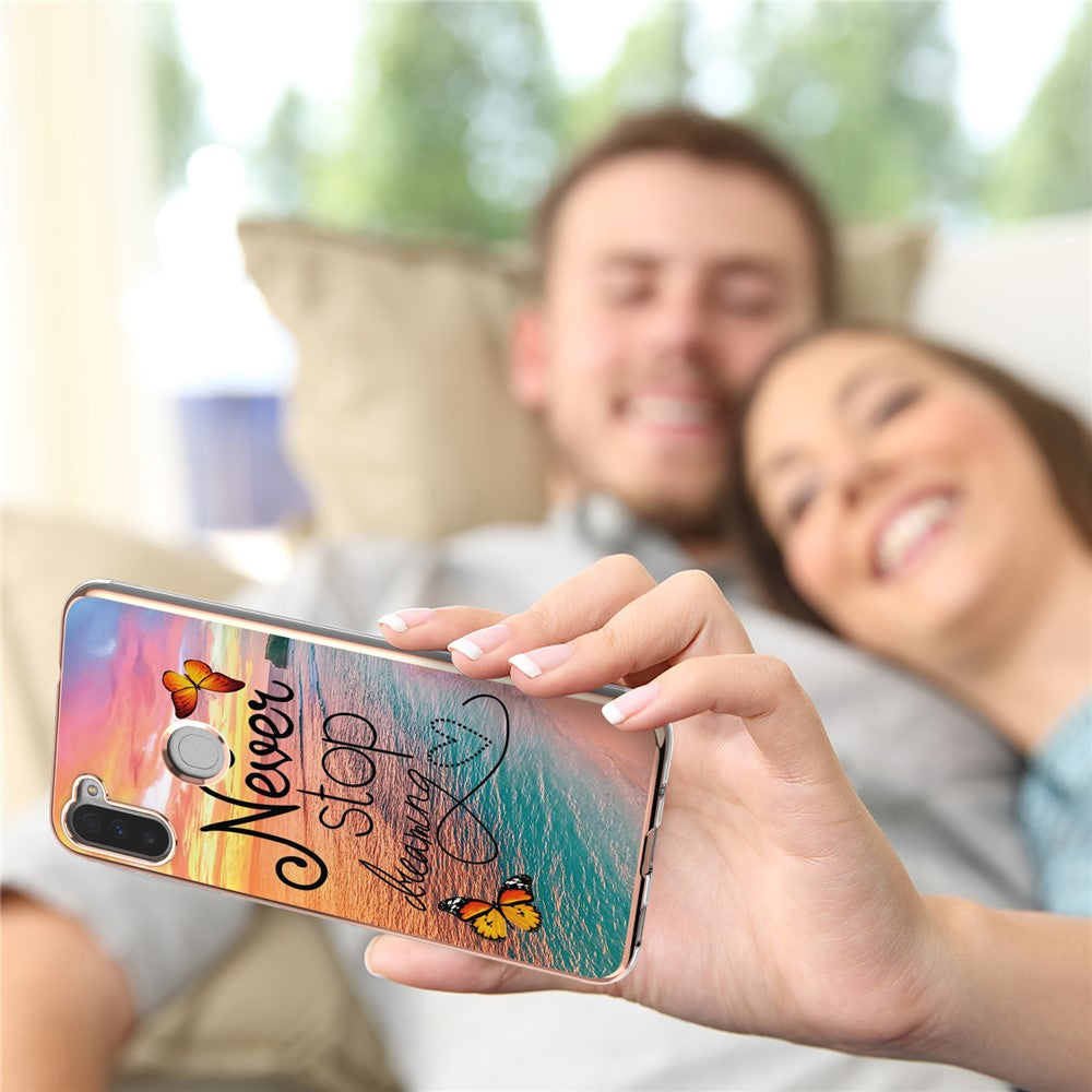 Galaxy M11/A11 Handyhülle – Marmor & mit veredeltem Rahmen