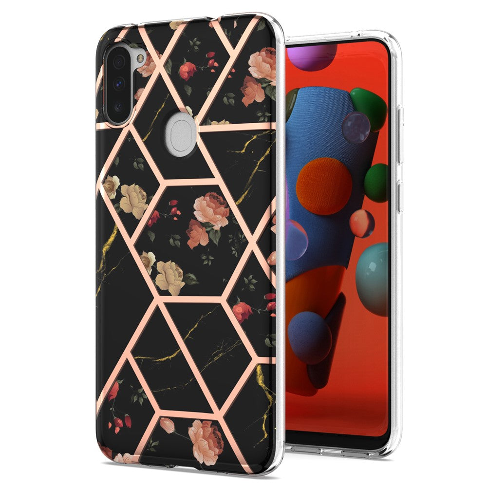 Galaxy M11/A11 Handyhülle – Marmor & mit veredeltem Rahmen