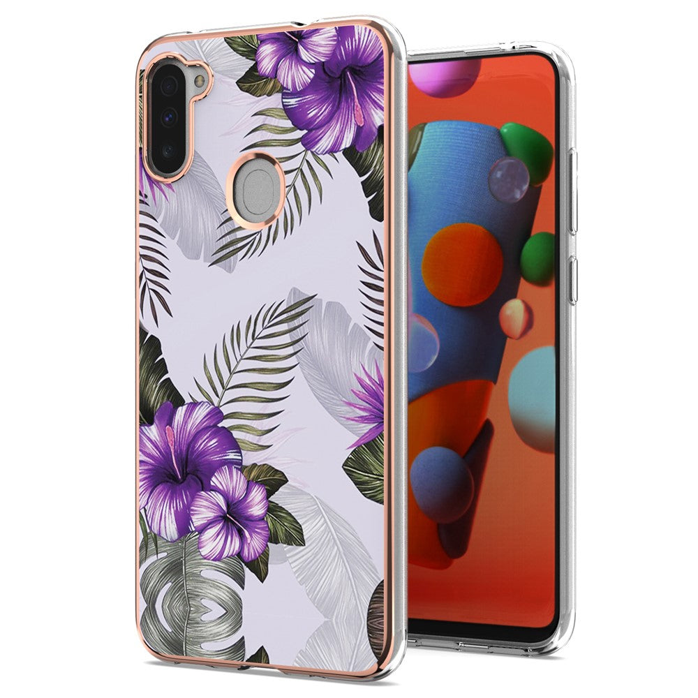 Galaxy M11/A11 Handyhülle – Marmor & mit veredeltem Rahmen